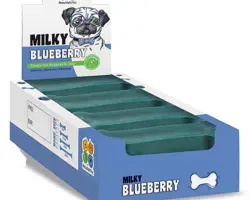 تشویقی سگ نوریش پت مدل استخوان دنتال شیری بلوبری Nourish pet milky blueberry طول ۲۰ سانتی متر