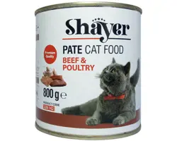 کنسرو غذای گربه شایر با طعم گوشت گاو و پرندگان Shayer Beef & Poultry وزن ۸۰۰ گرم